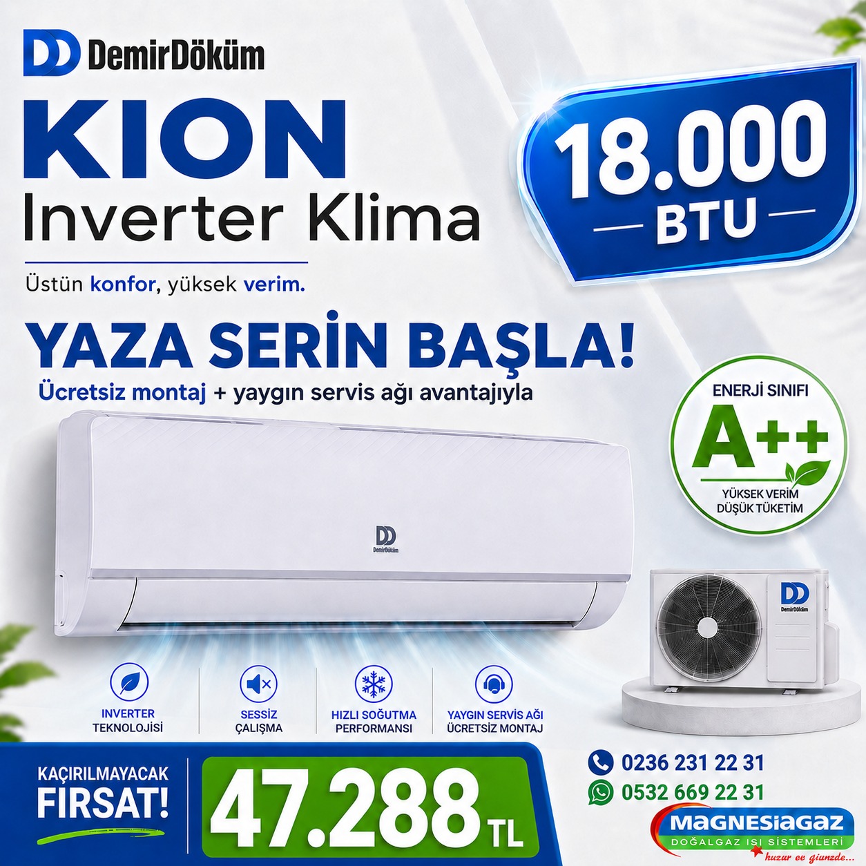 DemirDöküm Kion 18.000 BTU klima kampanyası