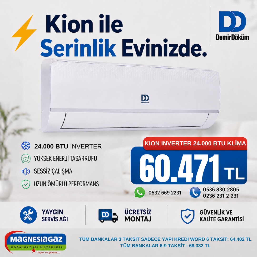DemirDöküm Kion 24.000 BTU klima kampanyası