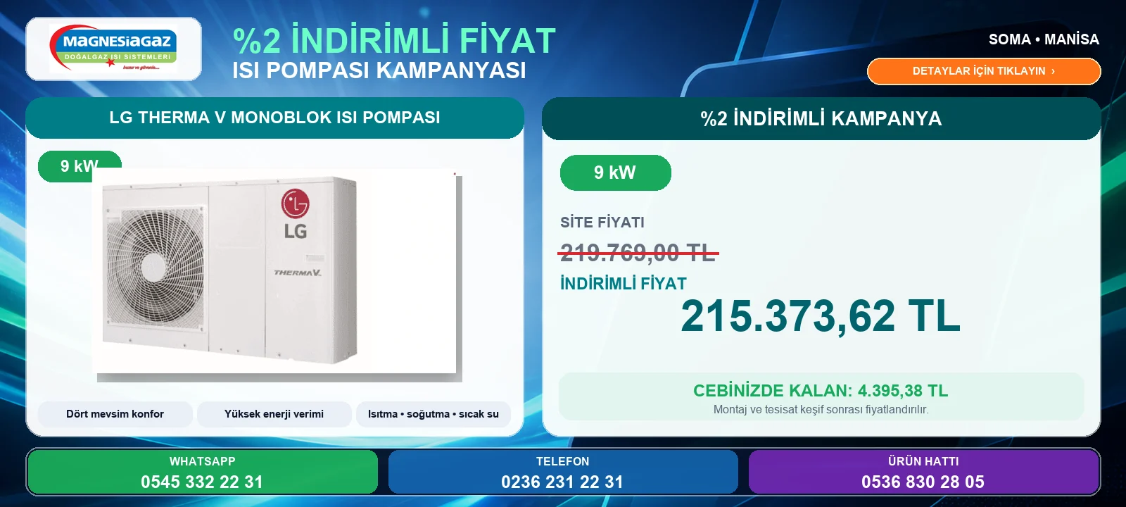LG Therma V Monoblok Isı Pompası 9 kW kampanya görseli